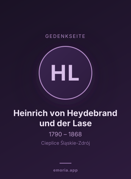 Gedenkportrait von Heinrich von Heydebrand und der Lase