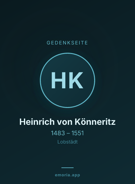 Gedenkportrait von Heinrich von Könneritz