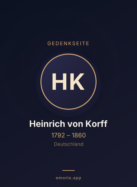 Gedenkportrait von Heinrich von Korff