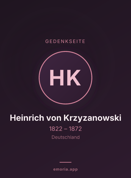 Gedenkportrait von Heinrich von Krzyzanowski