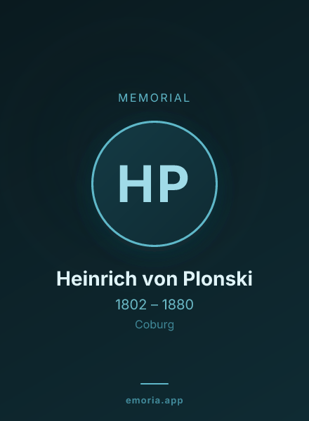 Memorial portrait of Heinrich von Plonski