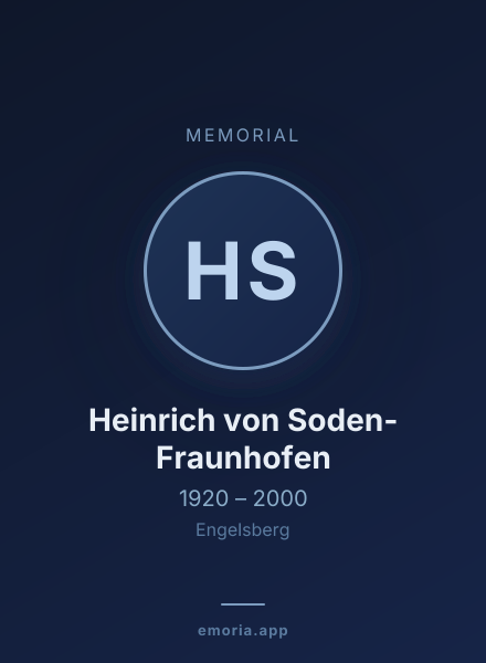 Memorial portrait of Heinrich von Soden-Fraunhofen