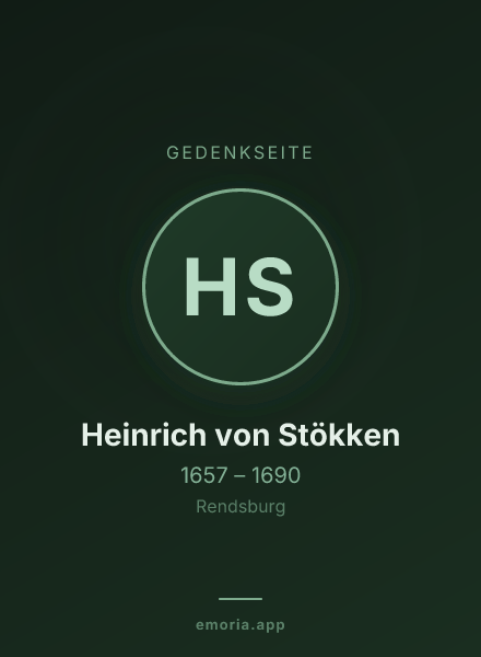Gedenkportrait von Heinrich von Stökken