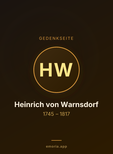 Gedenkportrait von Heinrich von Warnsdorf