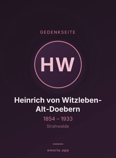 Gedenkportrait von Heinrich von Witzleben-Alt-Doebern