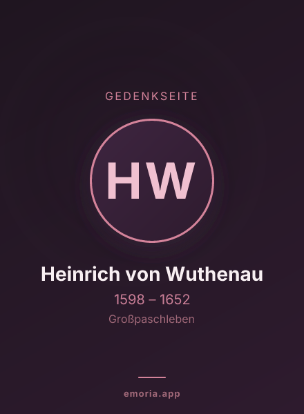 Gedenkportrait von Heinrich von Wuthenau