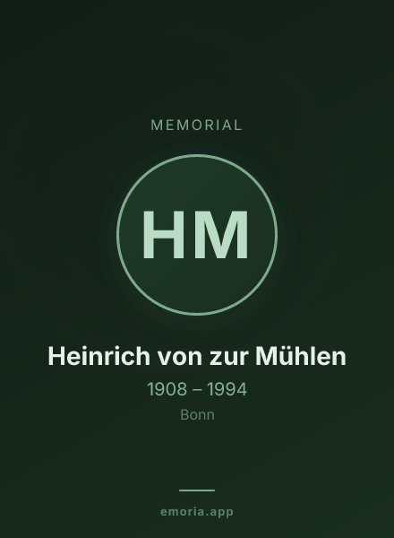 Memorial portrait of Heinrich von zur Mühlen