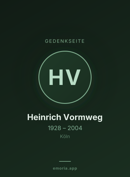 Gedenkportrait von Heinrich Vormweg