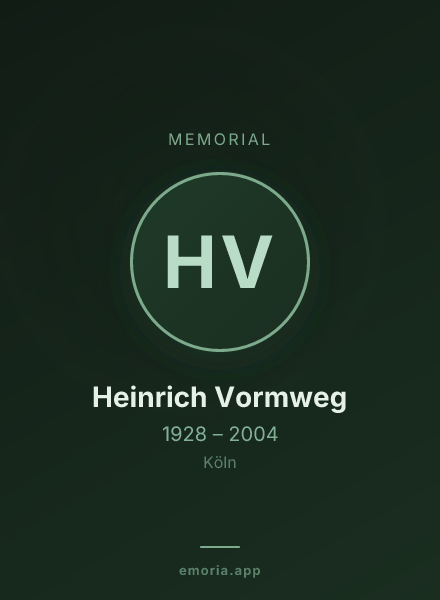 Memorial portrait of Heinrich Vormweg