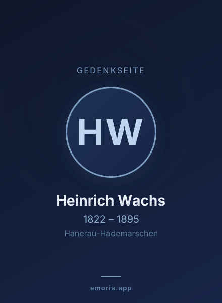 Gedenkportrait von Heinrich Wachs