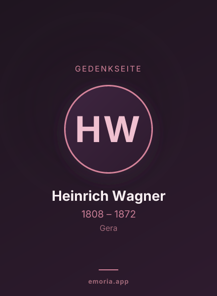 Gedenkportrait von Heinrich Wagner