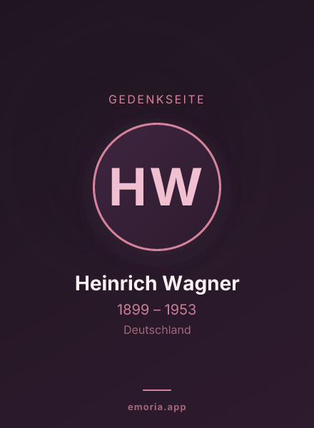 Gedenkportrait von Heinrich Wagner
