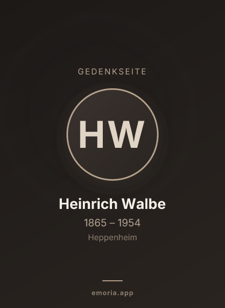 Gedenkportrait von Heinrich Walbe