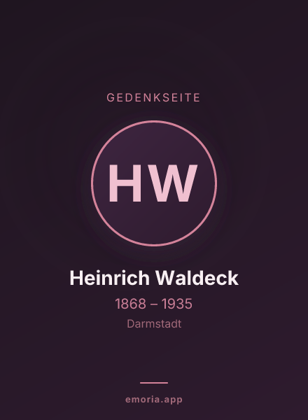 Gedenkportrait von Heinrich Waldeck