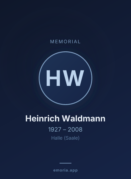 Memorial portrait of Heinrich Waldmann