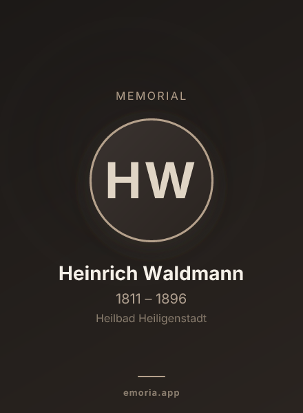 Memorial portrait of Heinrich Waldmann