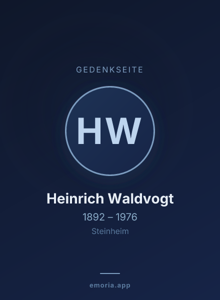 Gedenkportrait von Heinrich Waldvogt