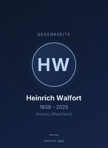 Gedenkportrait von Heinrich Walfort