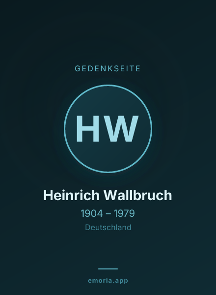 Gedenkportrait von Heinrich Wallbruch