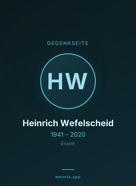 Gedenkportrait von Heinrich Wefelscheid