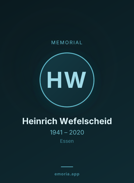 Memorial portrait of Heinrich Wefelscheid