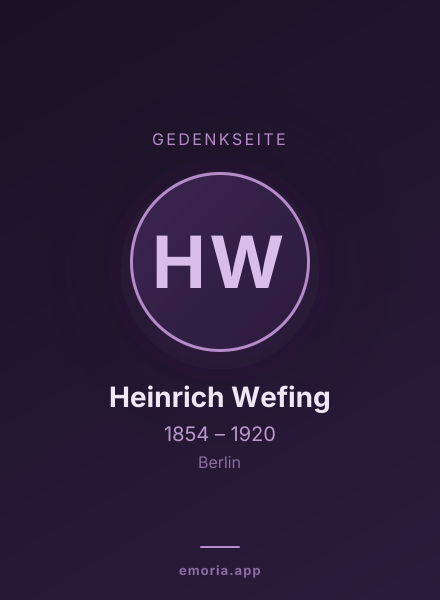Gedenkportrait von Heinrich Wefing