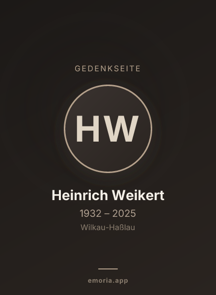 Gedenkportrait von Heinrich Weikert
