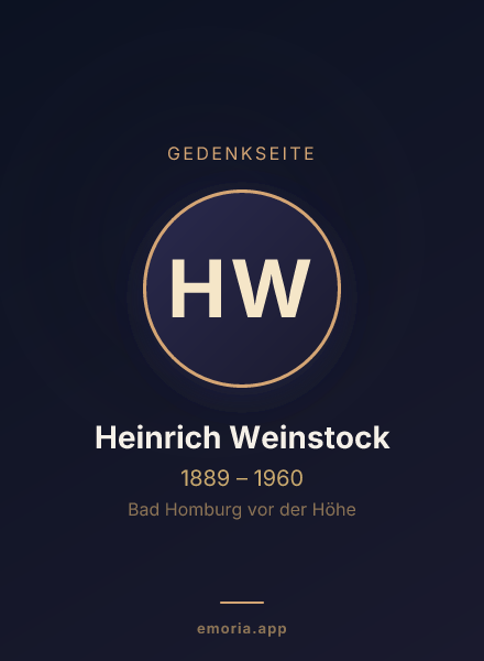 Gedenkportrait von Heinrich Weinstock