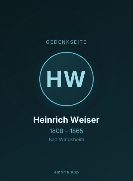 Gedenkportrait von Heinrich Weiser