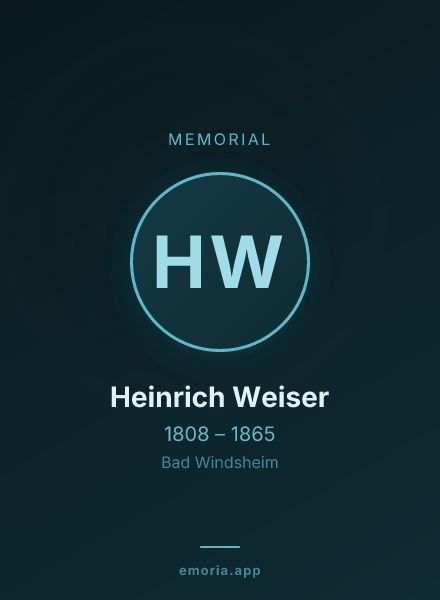 Memorial portrait of Heinrich Weiser