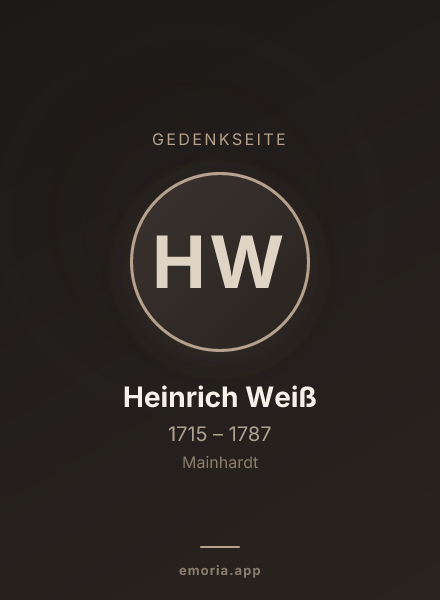 Gedenkportrait von Heinrich Weiß