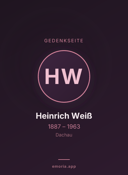 Gedenkportrait von Heinrich Weiß