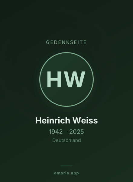Gedenkportrait von Heinrich Weiss