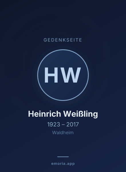 Gedenkportrait von Heinrich Weißling