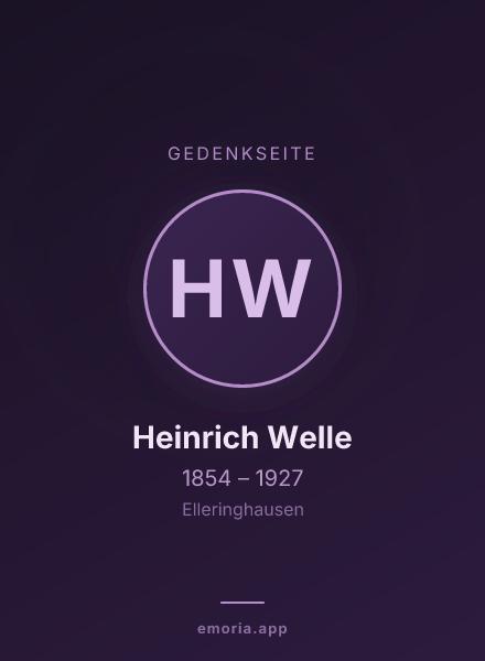 Gedenkportrait von Heinrich Welle