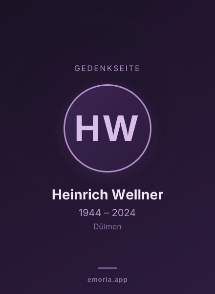 Gedenkportrait von Heinrich Wellner