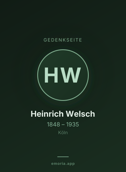 Gedenkportrait von Heinrich Welsch