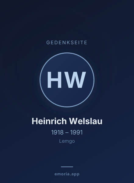 Gedenkportrait von Heinrich Welslau