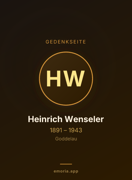 Gedenkportrait von Heinrich Wenseler