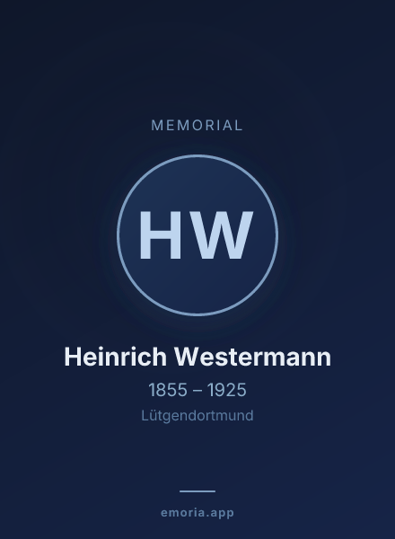 Memorial portrait of Heinrich Westermann