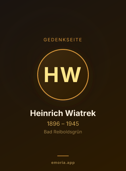 Gedenkportrait von Heinrich Wiatrek