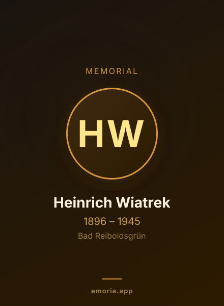 Memorial portrait of Heinrich Wiatrek