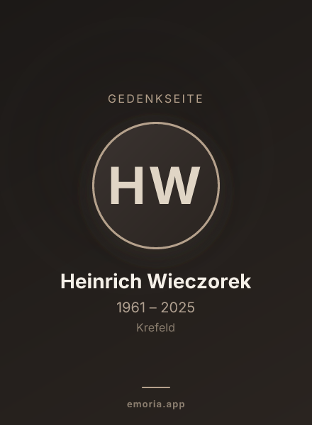 Gedenkportrait von Heinrich Wieczorek
