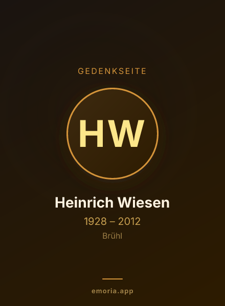Gedenkportrait von Heinrich Wiesen