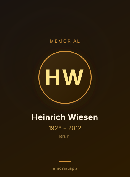 Memorial portrait of Heinrich Wiesen