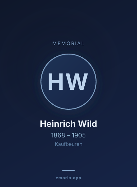 Memorial portrait of Heinrich Wild