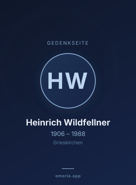Gedenkportrait von Heinrich Wildfellner