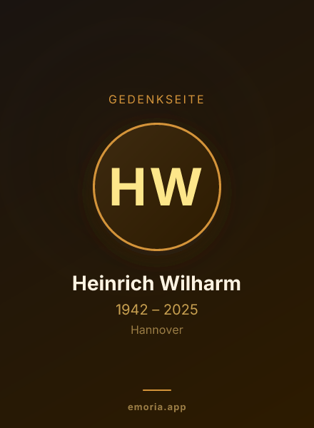 Gedenkportrait von Heinrich Wilharm