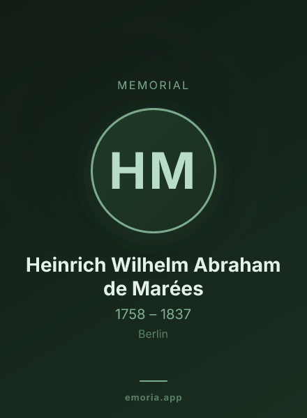 Memorial portrait of Heinrich Wilhelm Abraham de Marées