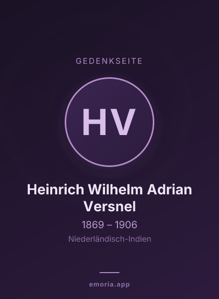 Gedenkportrait von Heinrich Wilhelm Adrian Versnel